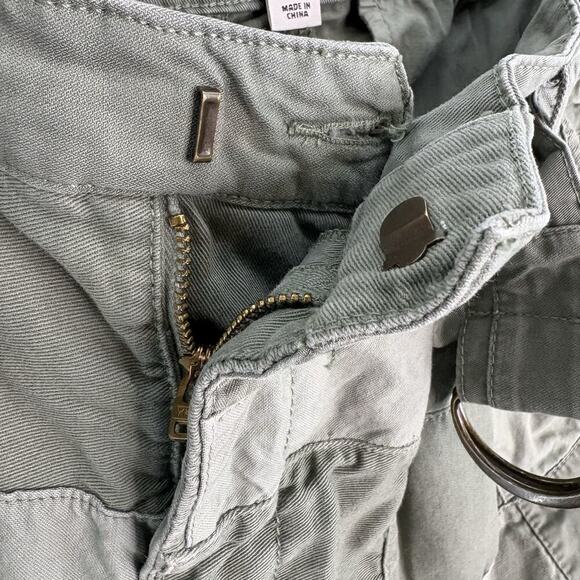 J.Crew Women's Size 4 Limited Edition Green Patchwork D-Ring Belted Shorts Beach - Picture 6 of 9